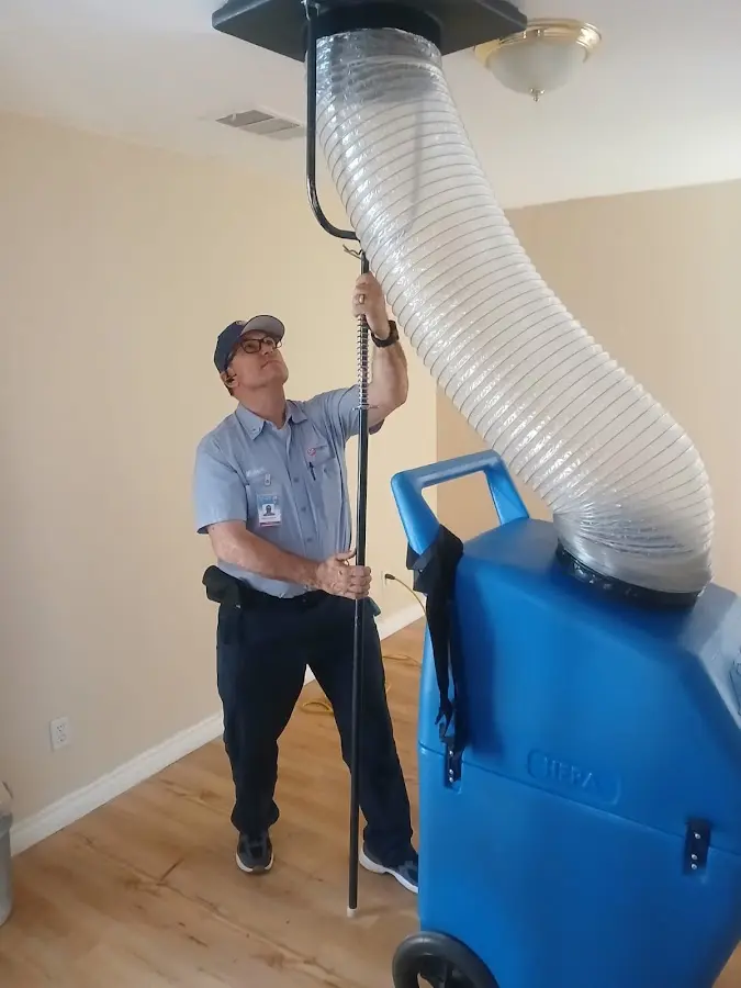 HVAC Installation technician using HEPA equipment in Hyde Park